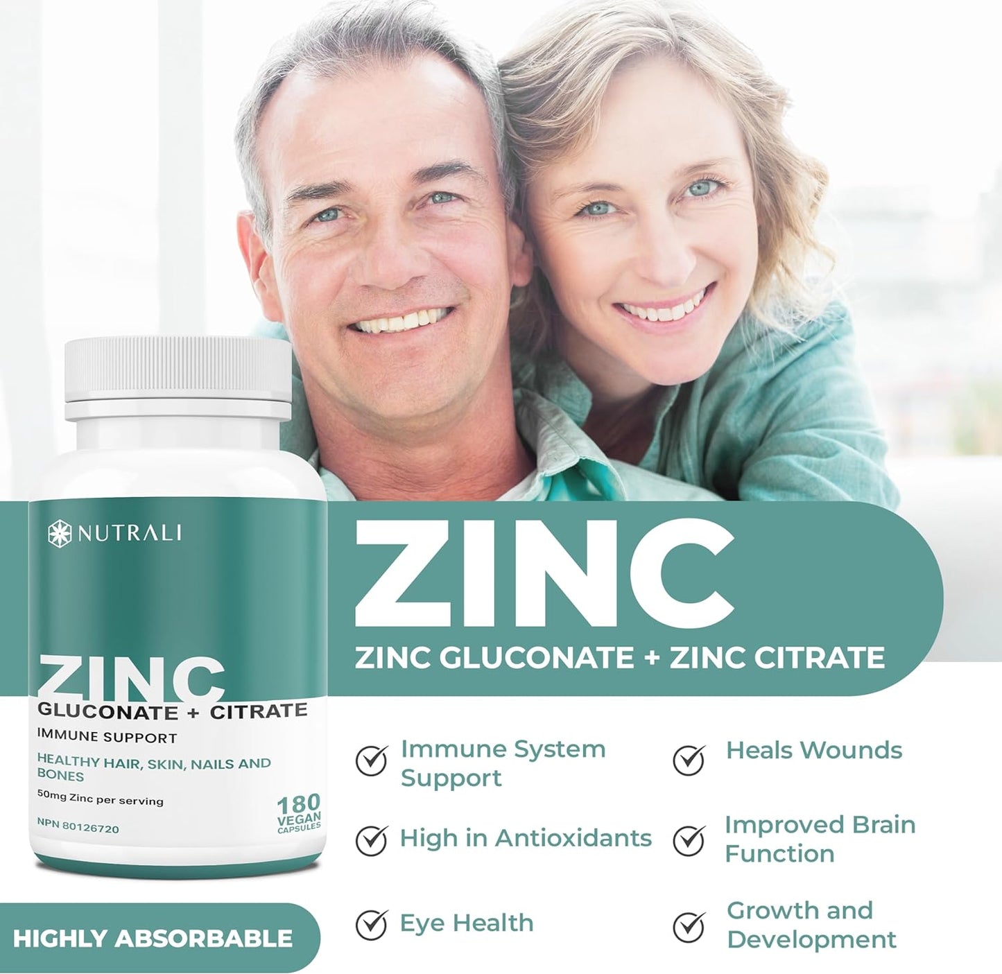 
                  
                    Zinc Gluconate & Zinc Citrate Chelated – 50mg
                  
                