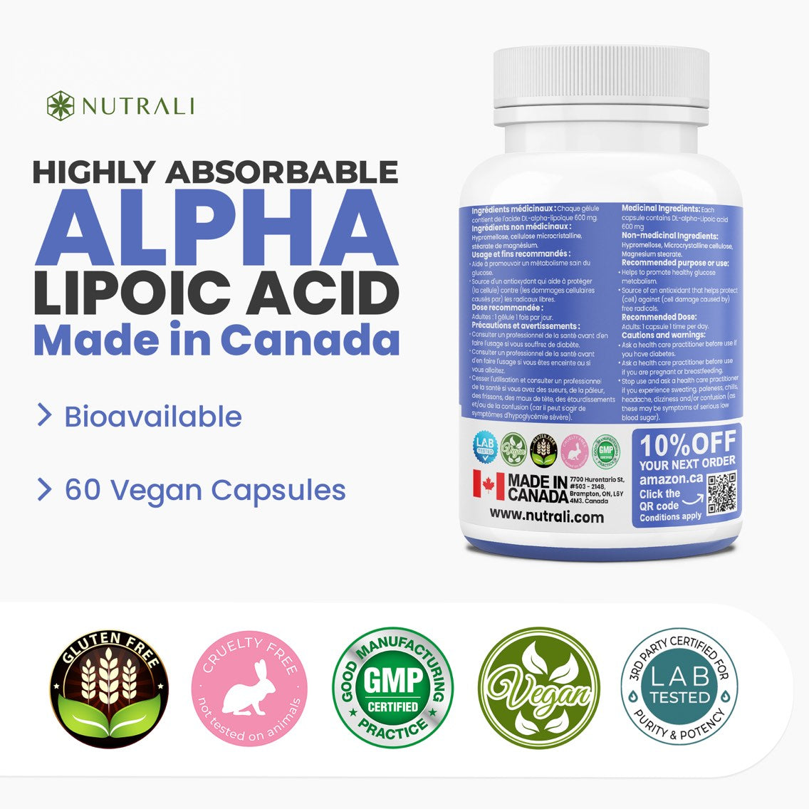 
                  
                    Alpha Lipoic Acid (ALA) Capsules -  600mg
                  
                