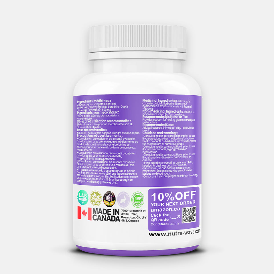 Berberine Capsules - 1000mg (per serving)