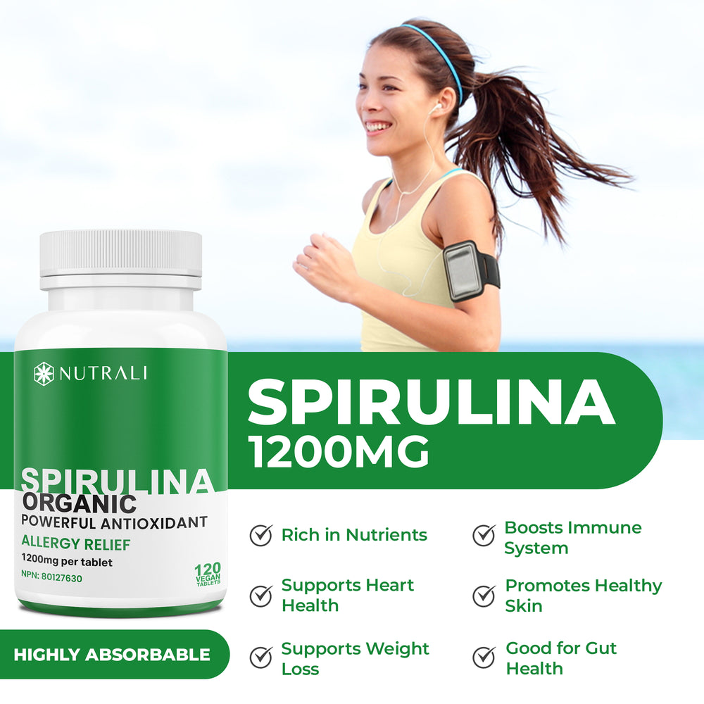 
                  
                    Organic Spirulina Tablet - 1200mg (per tablet)
                  
                