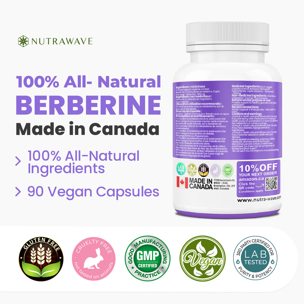 
                  
                    Berberine Capsules - 1000mg (per serving)
                  
                