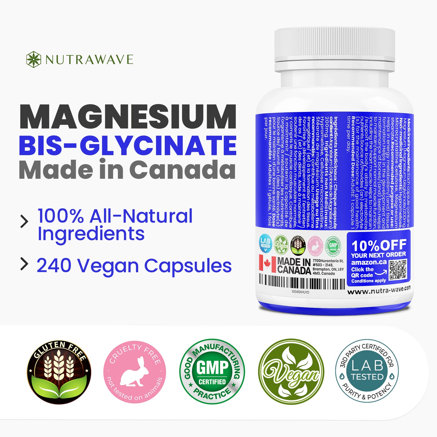 
                  
                    Magnesium Bisglycinate Chelated Capsules – 200mg
                  
                