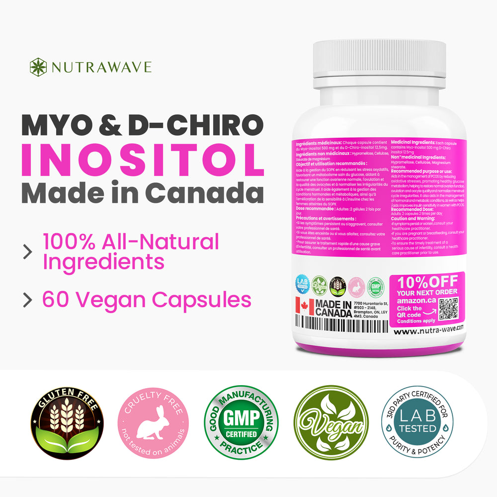 
                  
                    Myo-Inositol & D-Chiro Inositol Capsules - 1000MG
                  
                