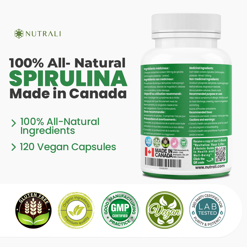 
                  
                    Organic Spirulina Tablet - 1200mg (per tablet)
                  
                