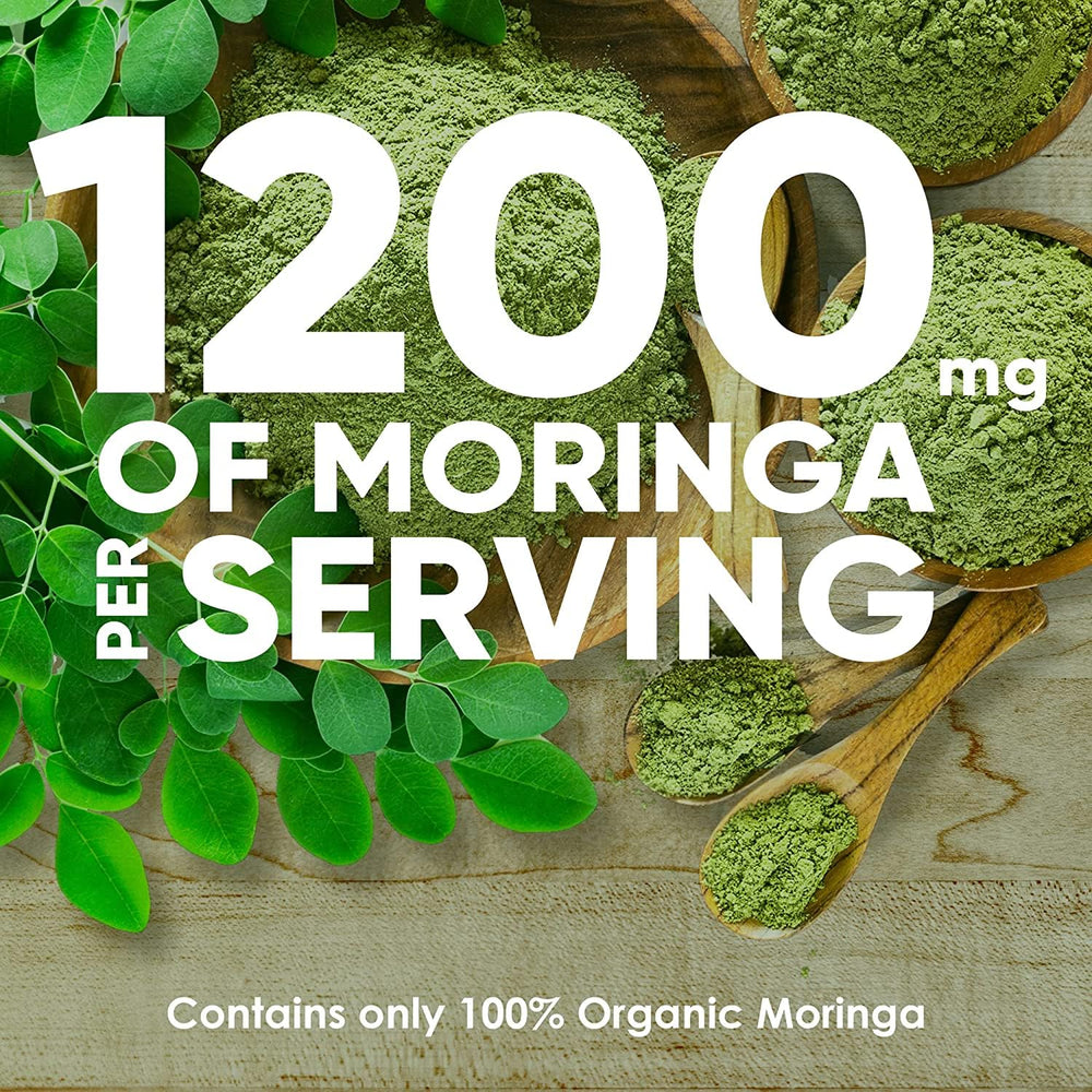 Organic Moringa Leaf Capsules - 1200mg