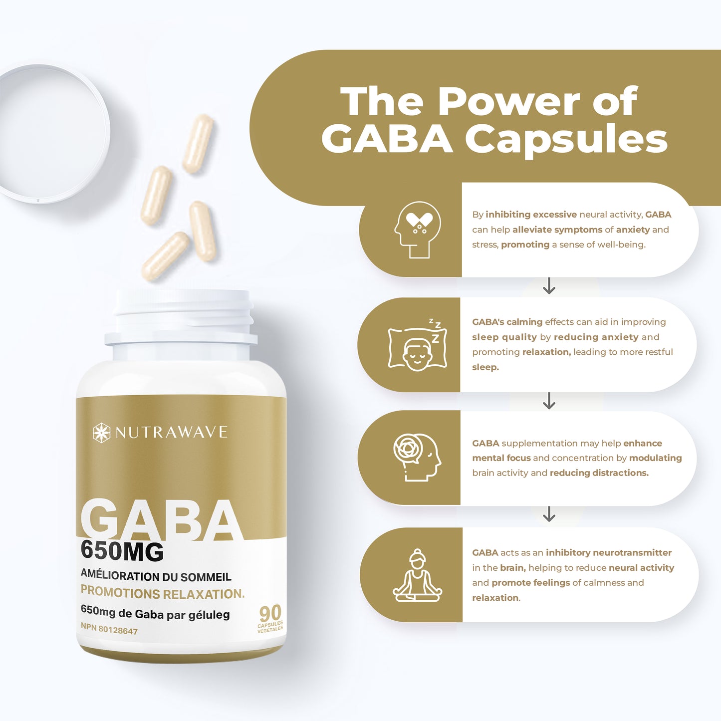 
                  
                    GABA (Gamma-Aminobutyric Acid) Caspule - 650mg
                  
                