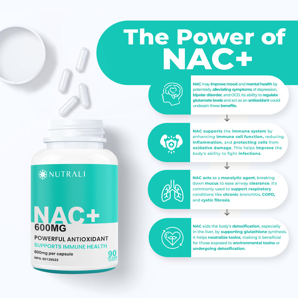 
                  
                    NAC (N-Acetyl-l-Cysteine) - 600mg
                  
                