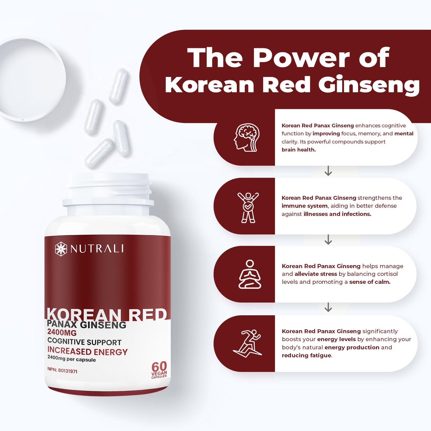 
                  
                    Korean Red Panax Ginseng Capsules - 2400mg
                  
                