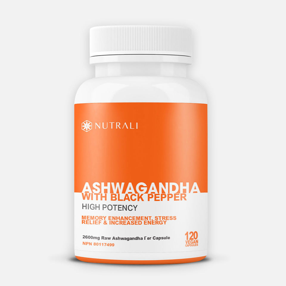 Ashwagandha Powder with Black Pepper Extract Capsules - 2600mg