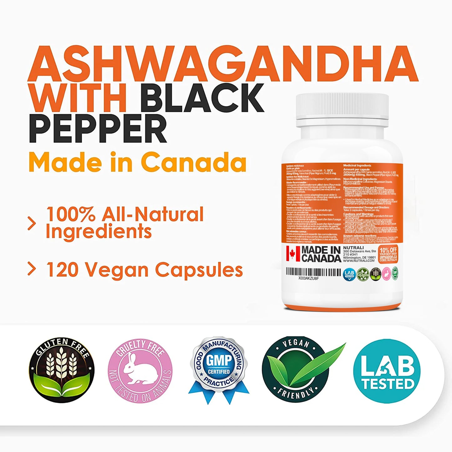 
                  
                    Ashwagandha Powder with Black Pepper Extract Capsules - 2600mg
                  
                