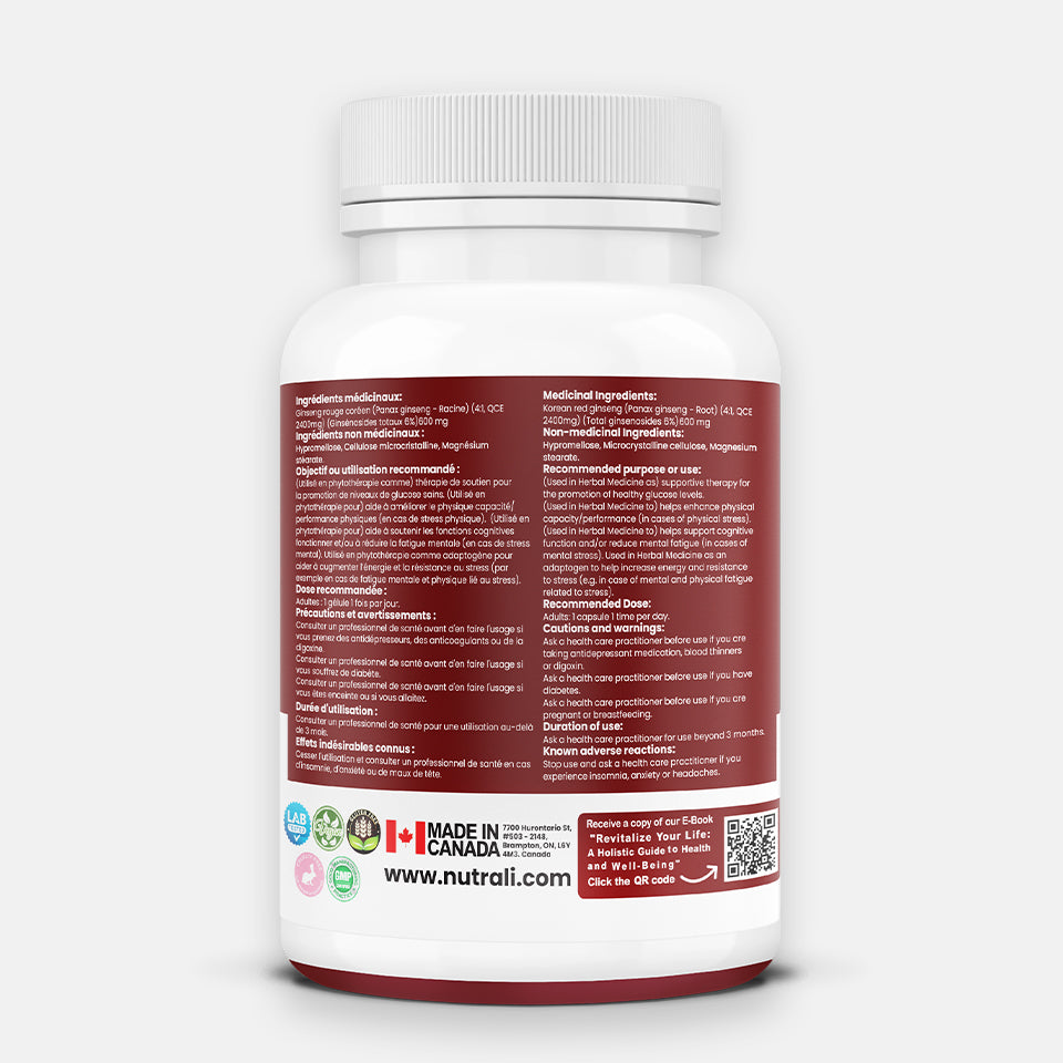 Korean Red Panax Ginseng Capsules - 2400mg