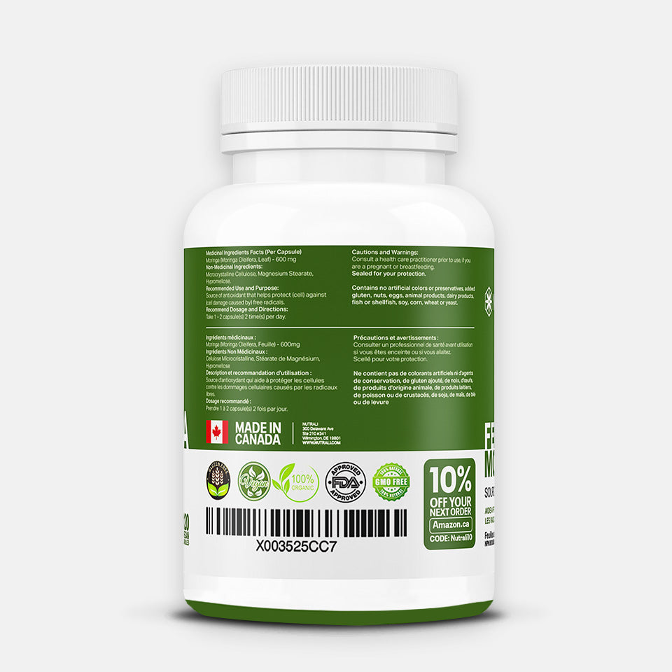 
                  
                    Organic Moringa Leaf Capsules - 1200mg
                  
                