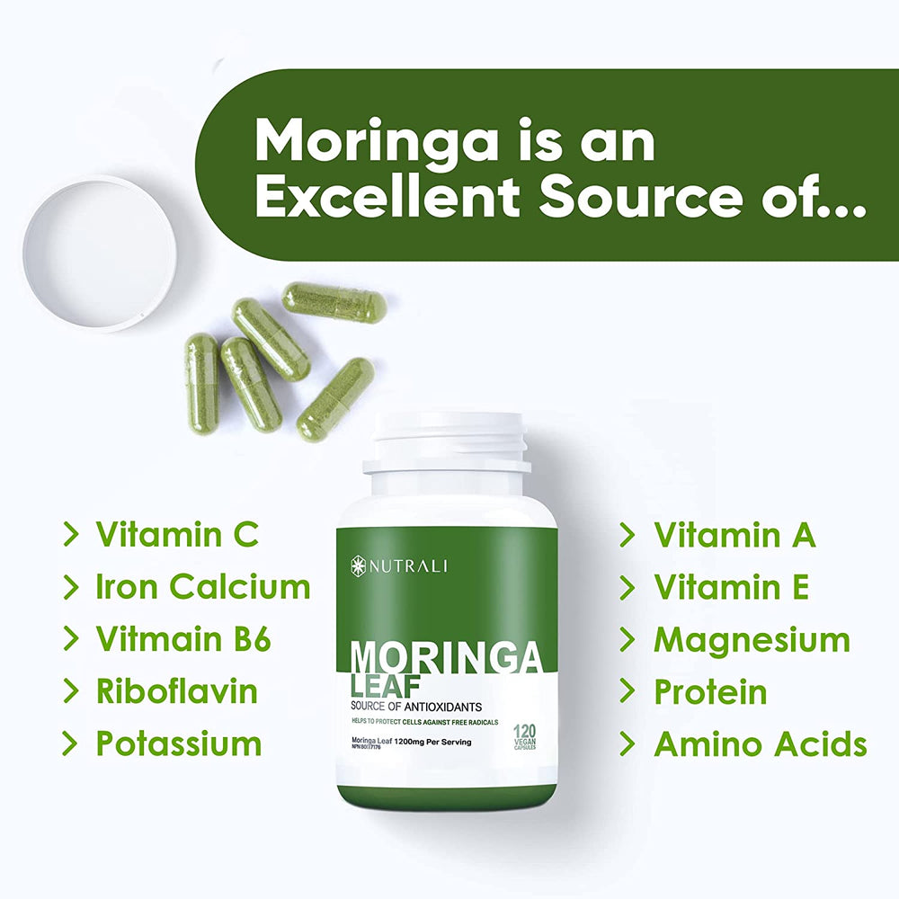 
                  
                    Organic Moringa Leaf Capsules - 1200mg
                  
                